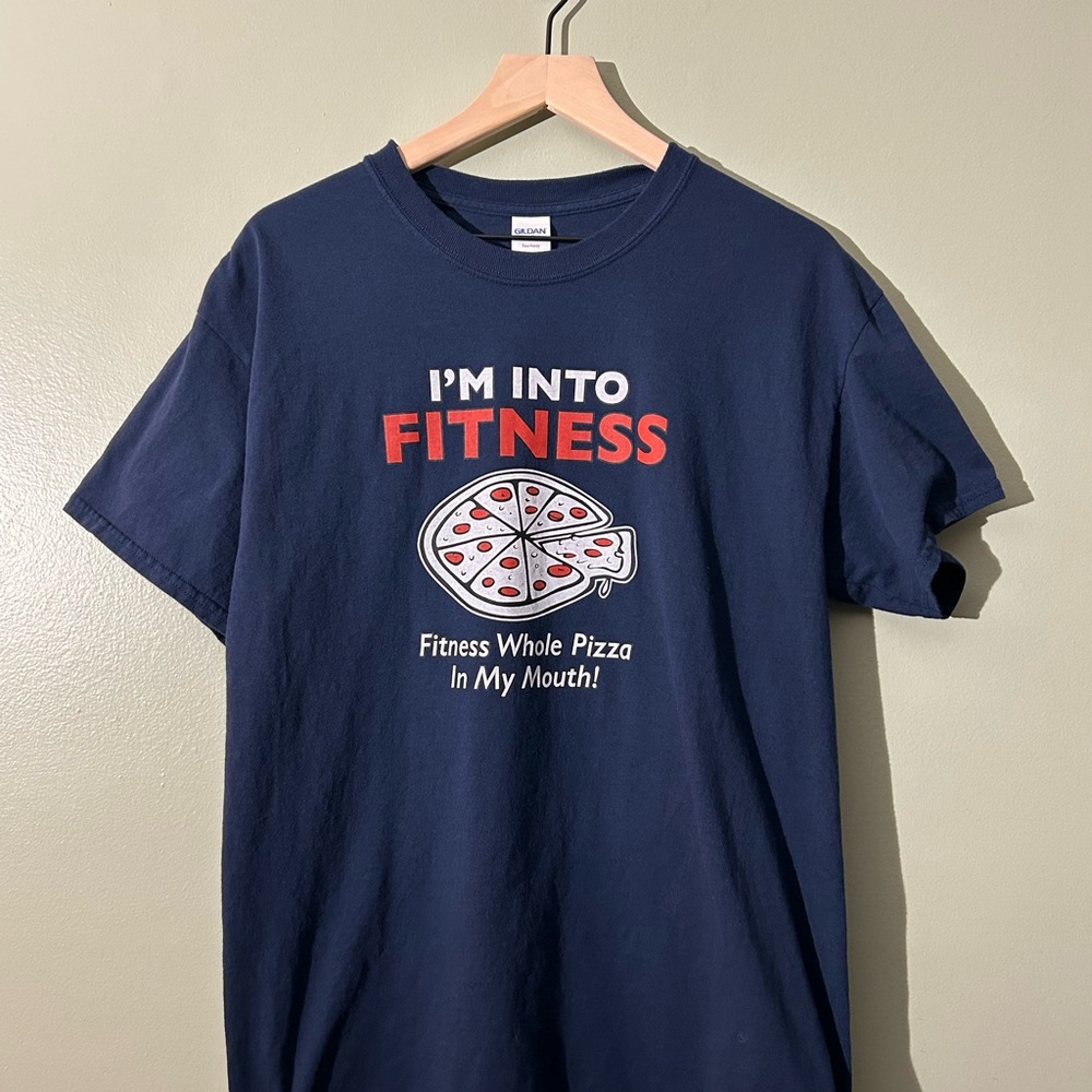Gildan Navy Blue Fitness Graphic Tee